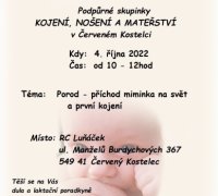 Porod-příchod miminka na svět a první kojení - Podpůrné skupinky v Červeném Kostelci